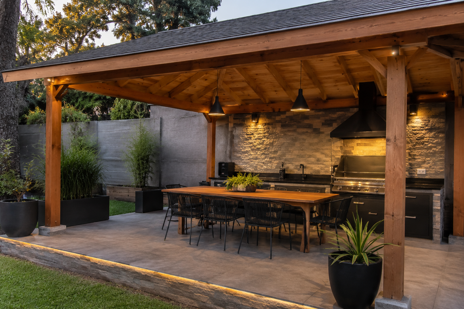 COBERTIZO PINO OREGON/O FINGUER LAMINADO