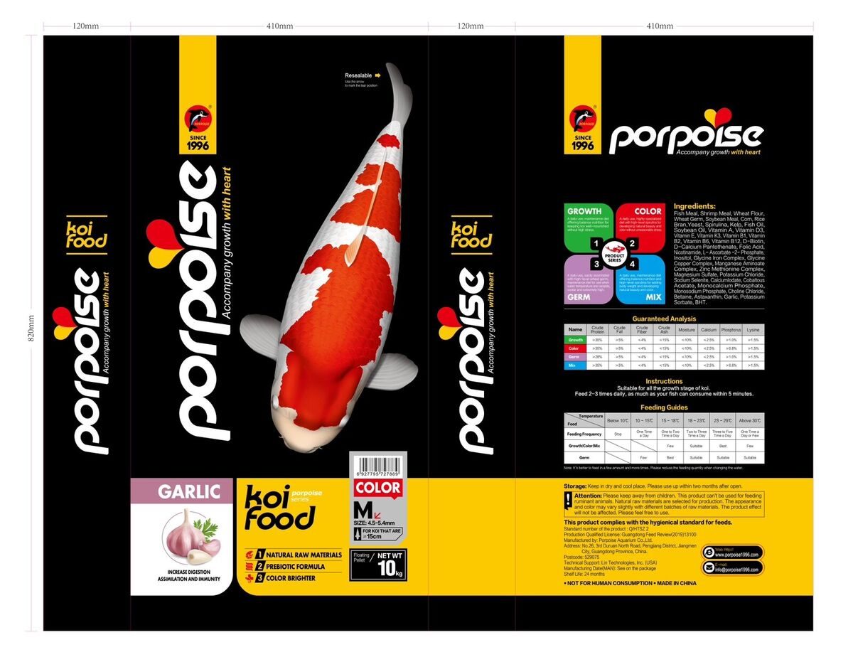 ALIMENTO PORPOISE 1.6 MM GARLIC 10 KG - Imagen 2